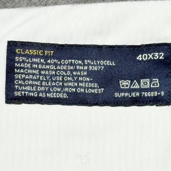 Stafford Men's Flat Front Classic Side Buckle Lined Blend White Pants 40x32 NWT - Picture 7 of 11